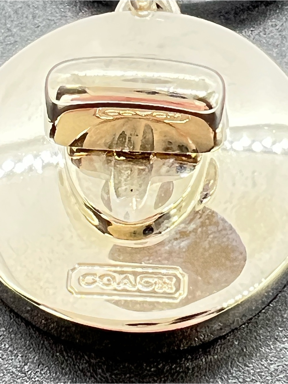 Vintage Coach Turnlock Valet Keychain Silver Tone Bag Charm Authentic - Picture 9 of 13